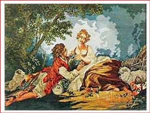 Kompletan set za izradu Wiehler Gobelin SCHÄFERIDYLL nach Boucher Teil I & II nr.2356